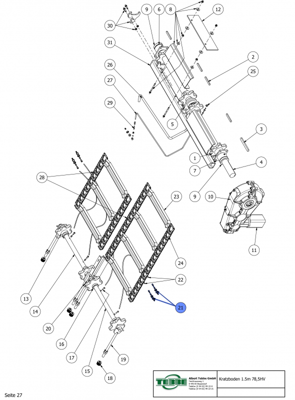 TEBBE bulkhead fitting for frame