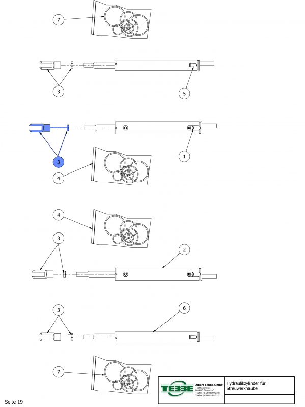 TEBBE Gabelkopf für Hydraulik Zylinder RWK