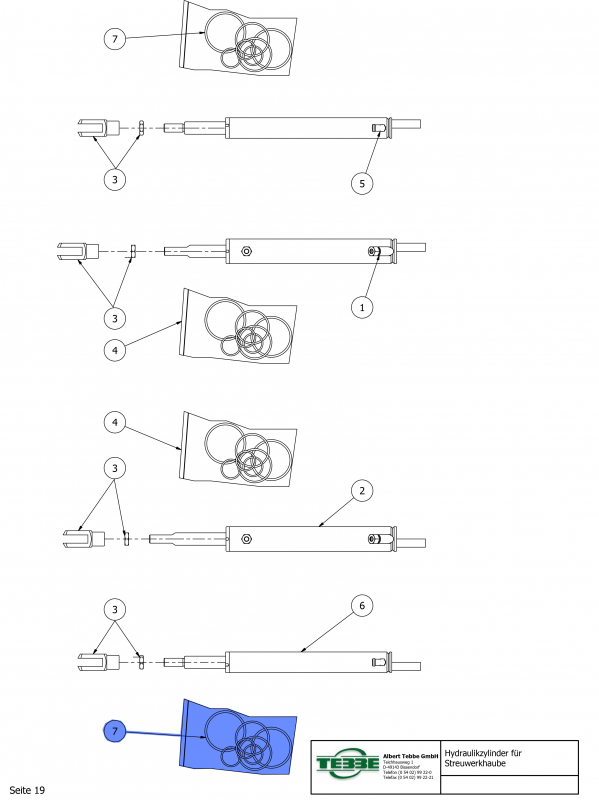 TEBBE seal kit for hydraulic cylinder RWK 25-40