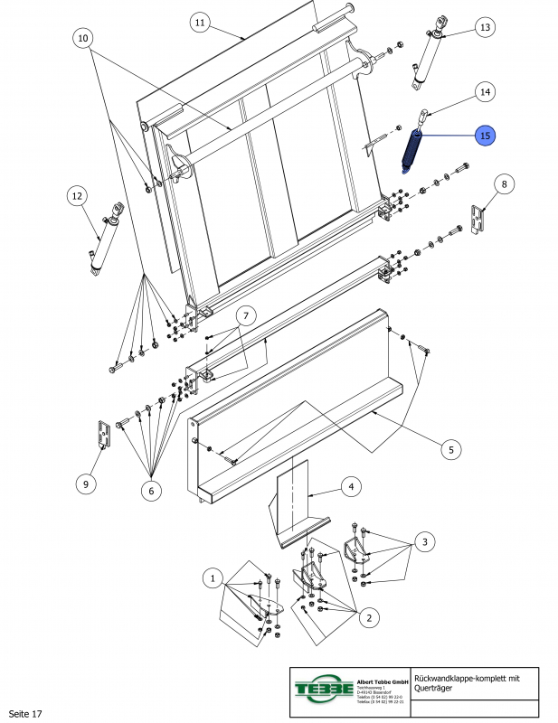 TEBBE spring for rear wall flap lower part large version