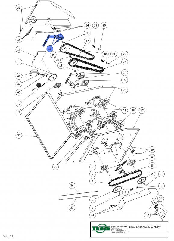 TEBBE chain tensioner complete Ø110 | single | Mod. 14