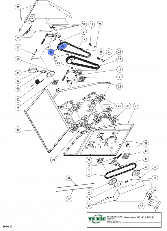 Kettenrad 26 Z, 1 ¼", Ø 50, Nut 14