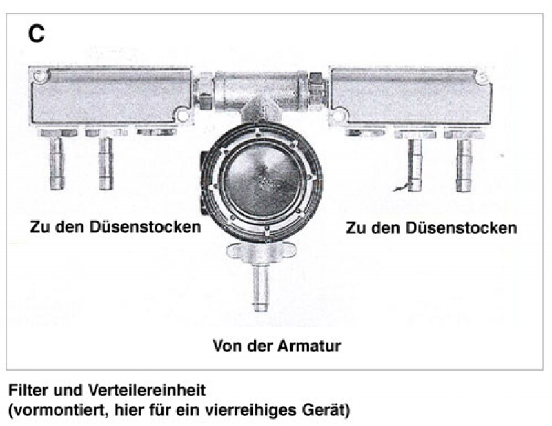 Lechler filter- and distributor unit seed dressing