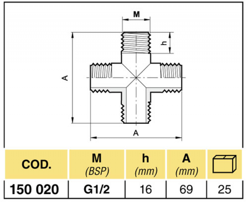 Arag Four-way-piece with external thread