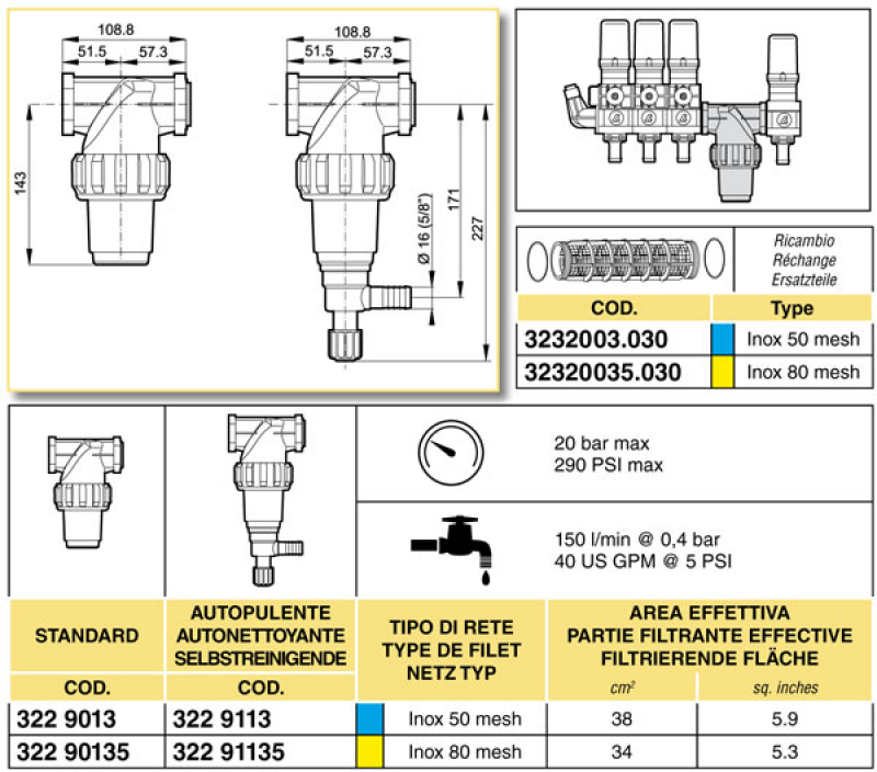 Arag Pressure Filter series 322 flanged