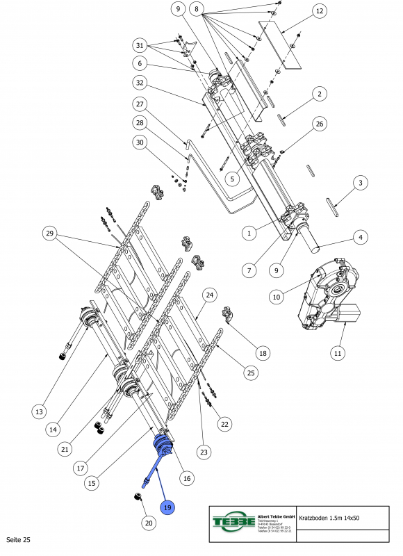 TEBBE Kettenspanner Rollbodenkette ⌀40