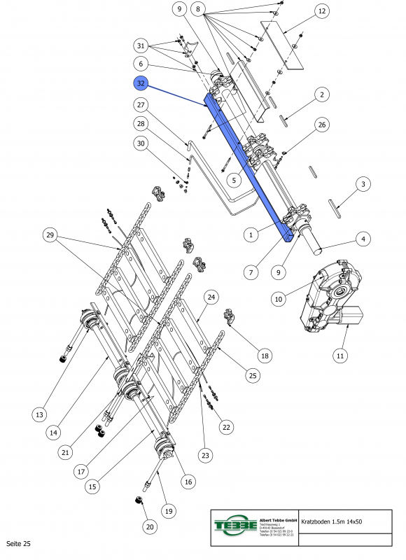 TEBBE rear frame cross member B1460 compliant